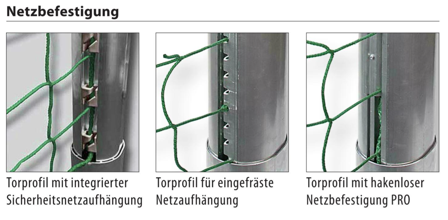 Fussballtor Netzbefestigung