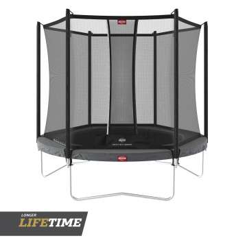 BERG Favorit Trampolin Regular 270 cm Grau + Sicherheitsnetz Comfort