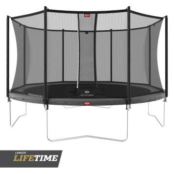 BERG Favorit Trampolin Regular 380 cm Grau + Sicherheitsnetz Comfort