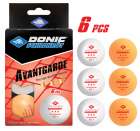 Donic-Schildkröt Tischtennisball 3-Stern Avantgarde Poly 40+, 3x Weiß / 3x Orange